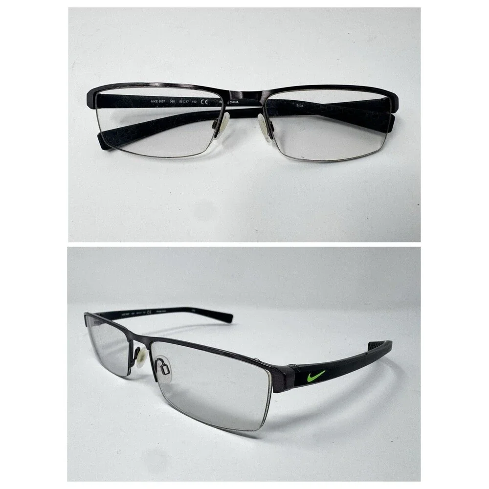 Nike 8097 068 Gunmetal Black Eyeglass Frames 55-17-140 Authentic